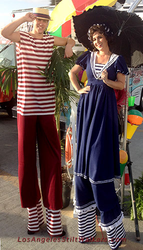 Los Angeles stilt walker vintage beach