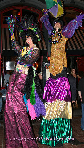 stilt walker mardi gras