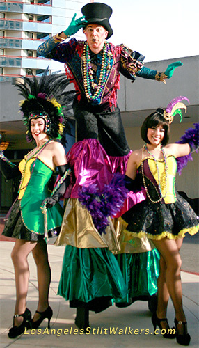 stilt walker mardi gras